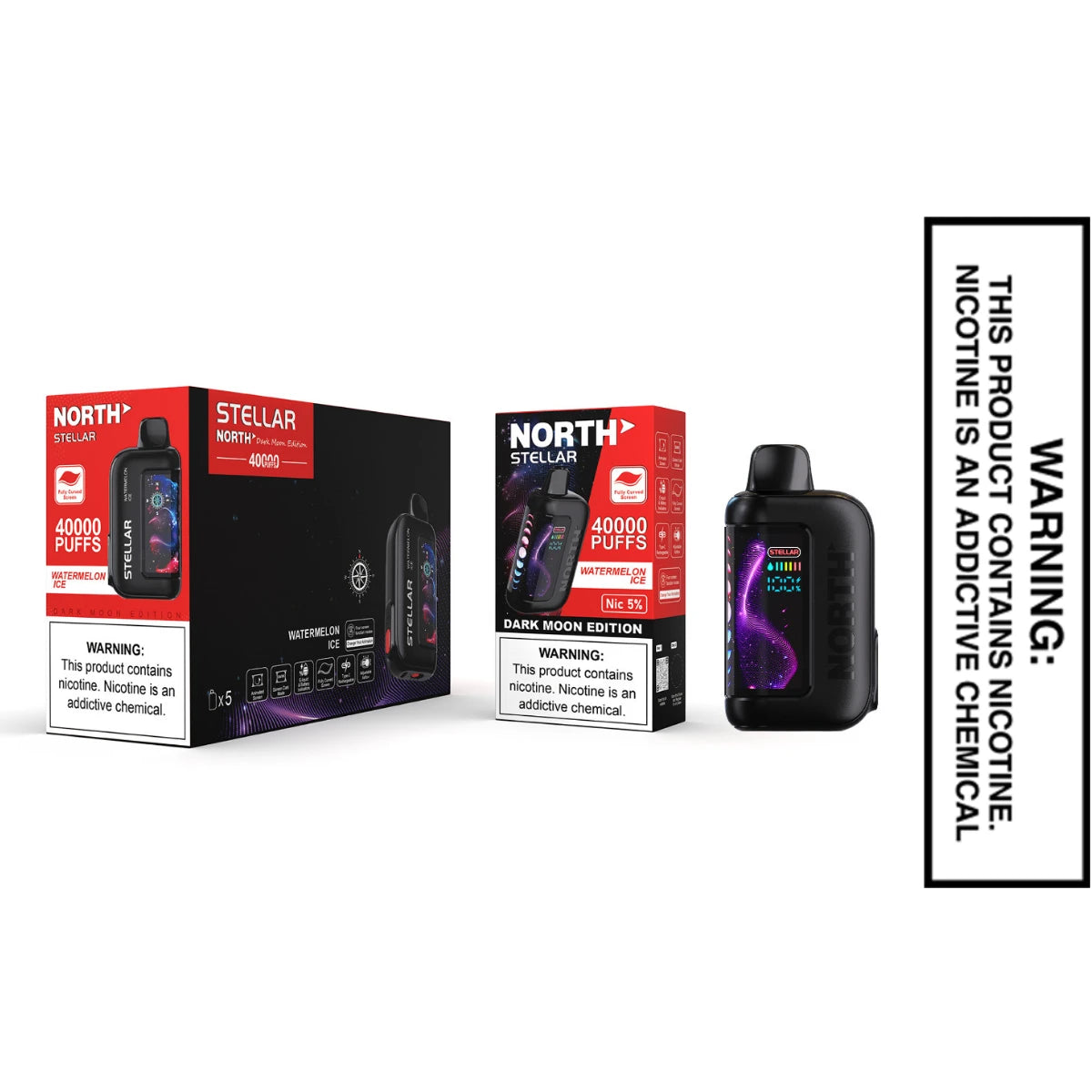 Watermelon Ice North Stellar Dark Moon 40K Disposable Vape with Bundle box Watermelon Ice North Stellar Dark Moon 40K Disposable Vape with Bundle box