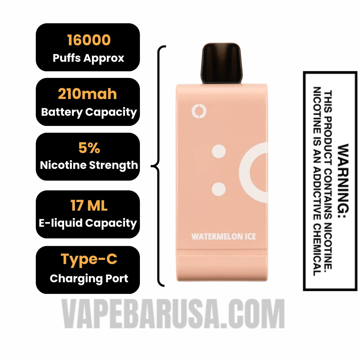 Watermelon Ice Off-Stamp SW16000 Disposable Pod Specifications Watermelon Ice Off-Stamp SW16000 Disposable Pod Specifications