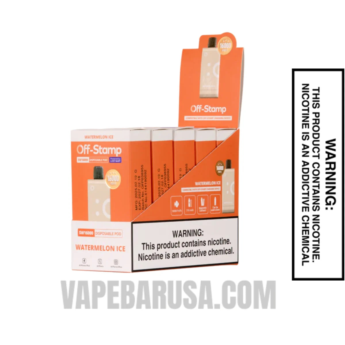 Watermelon Ice Off-Stamp SW16000 Disposable Pod With Bundle Pack Watermelon Ice Off-Stamp SW16000 Disposable Pod With Bundle Pack