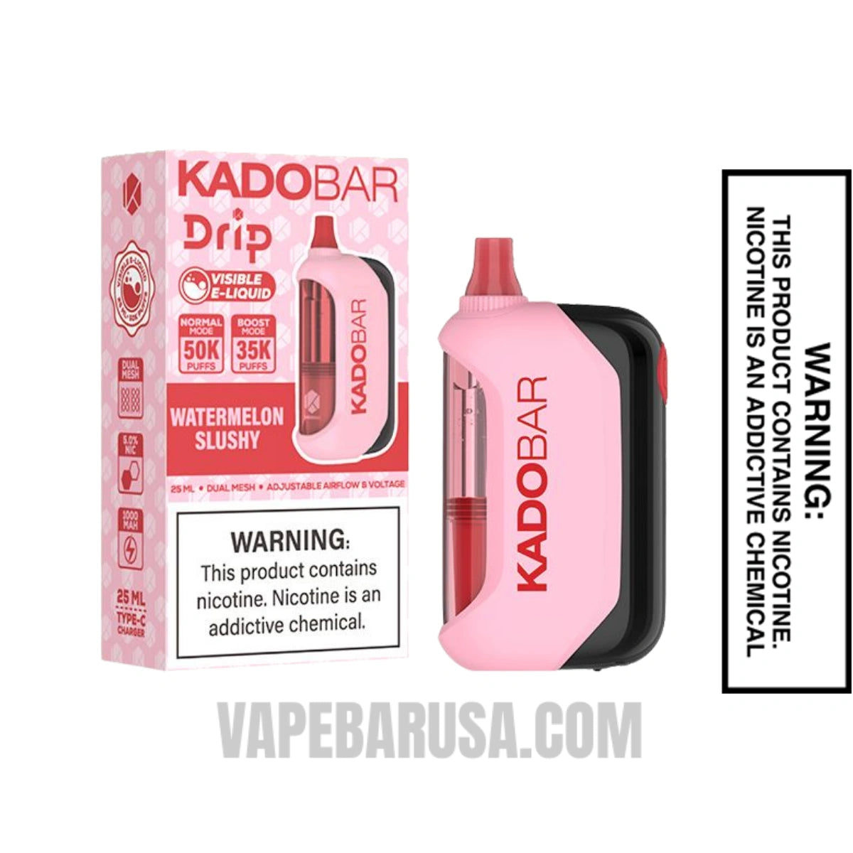 Watermelon Slushy Kado Bar Drip 50K Disposable Vape With Package Box Watermelon Slushy Kado Bar Drip 50K Disposable Vape With Package Box