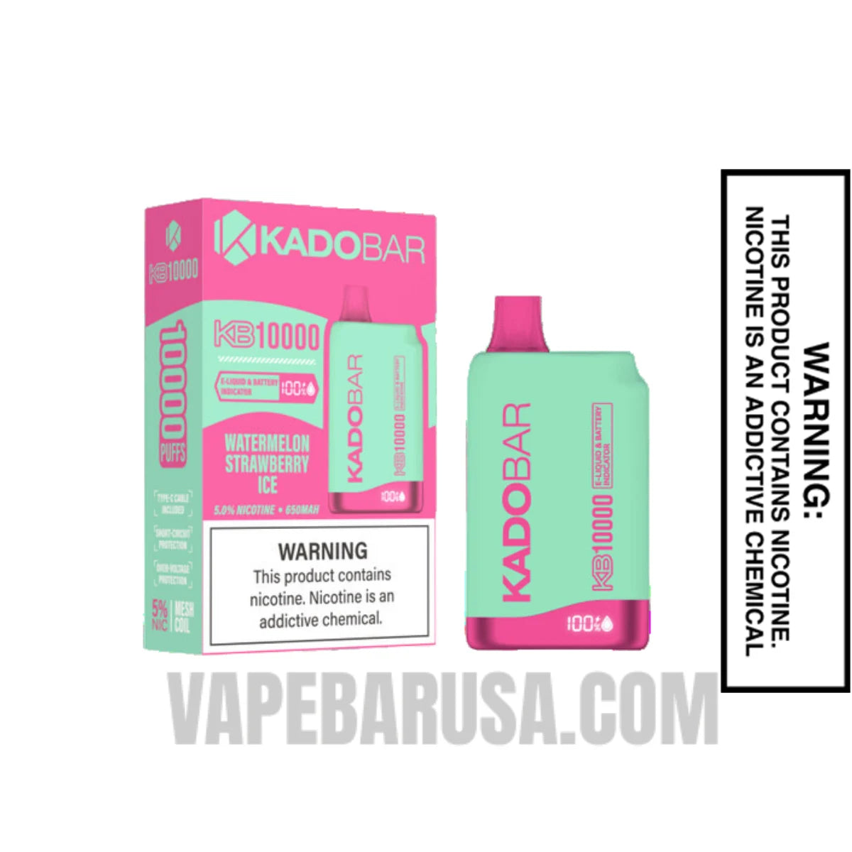 Watermelon Strawberry Ice Kado Bar KB10000 Disposable Vape With Package Box Watermelon Strawberry Ice Kado Bar KB10000 Disposable Vape With Package Box