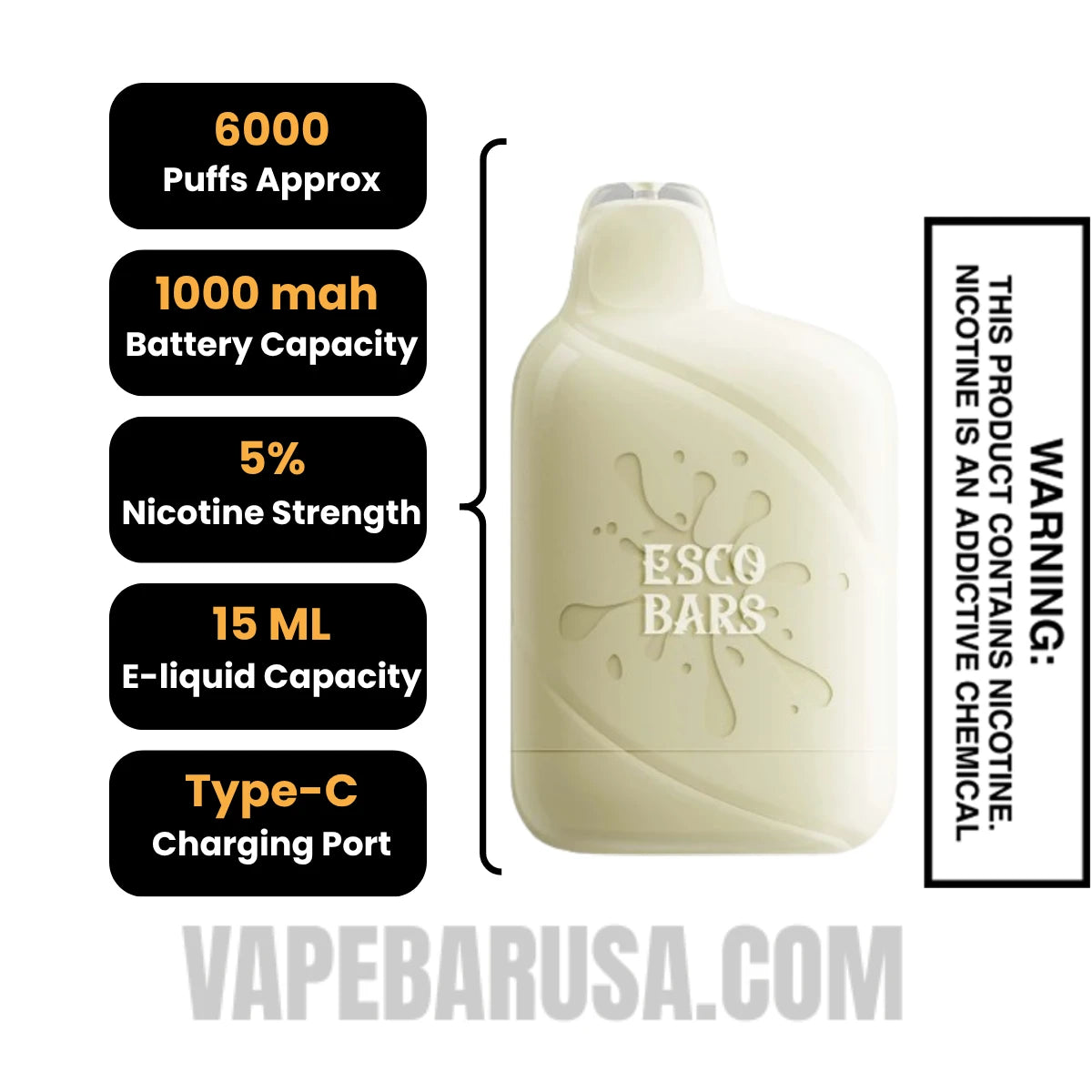 Whipped Esco Bars 6000 Puffs Disposable Vape Specifications Whipped Esco Bars 6000 Puffs Disposable Vape Specifications