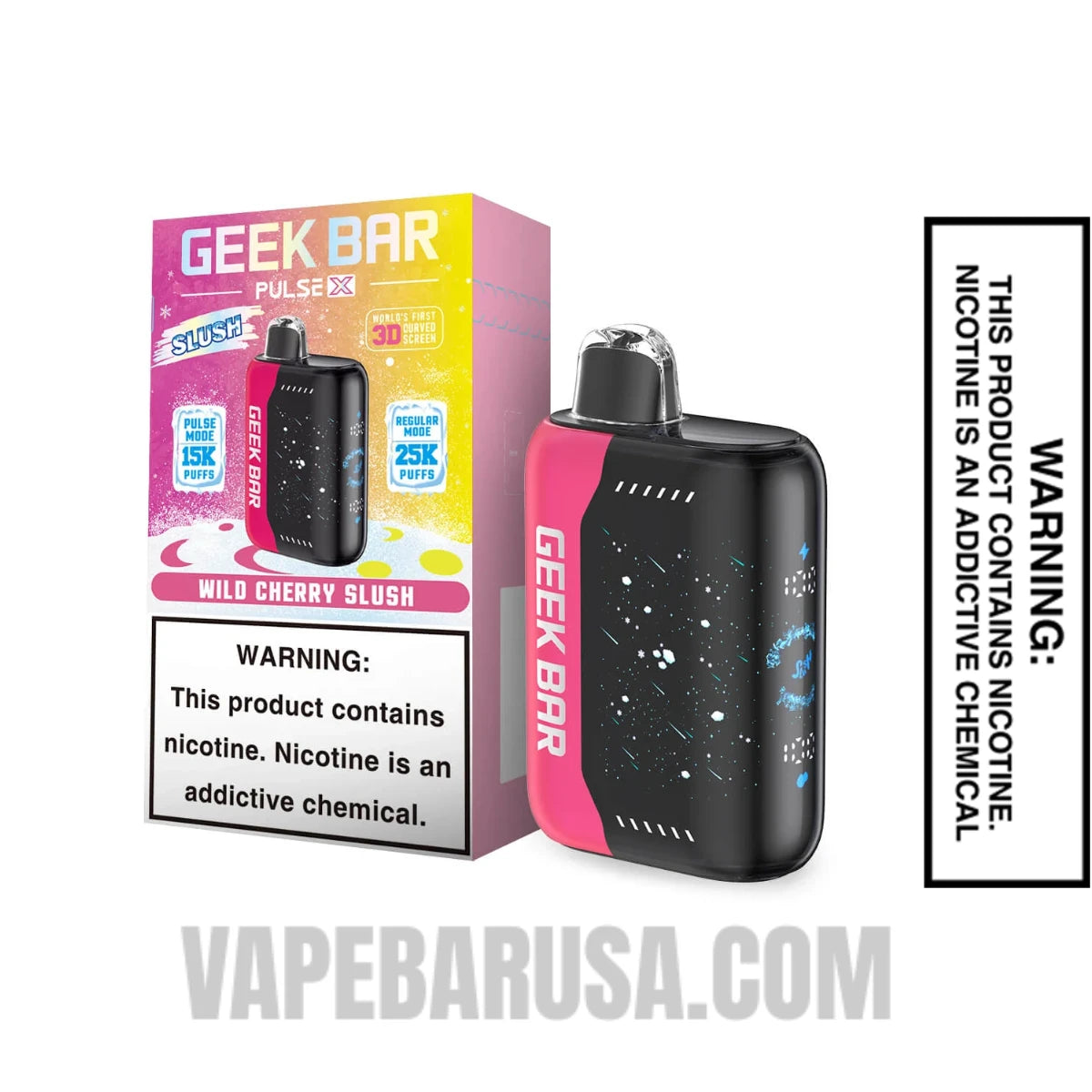 Wild Cherry Slush Geek Bar Pulse X Disposable Vape with Package Box Wild Cherry Slush Geek Bar Pulse X Disposable Vape with Package Box