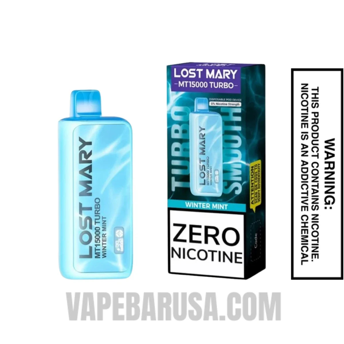 Winter Mint Lost Mary MT15000 Turbo Vape - 0% Nic With Package Box Winter Mint Lost Mary MT15000 Turbo Vape - 0% Nic With Package Box
