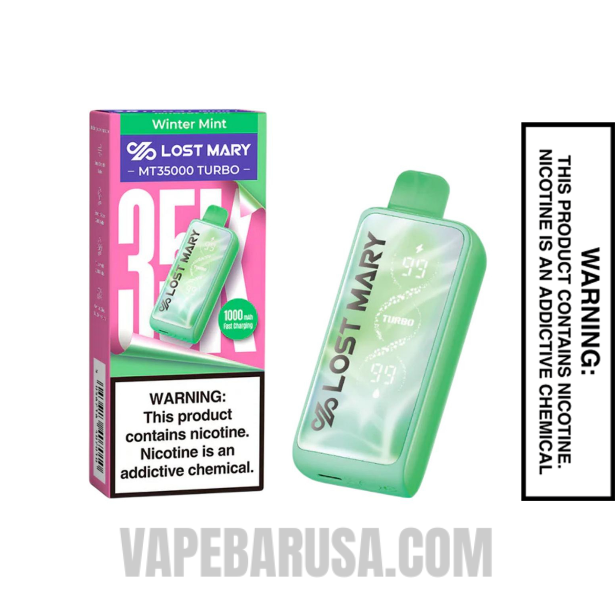 Winter Mint Lost Mary MT35000 Disposable Vape with package box Winter Mint Lost Mary MT35000 Disposable Vape with package box