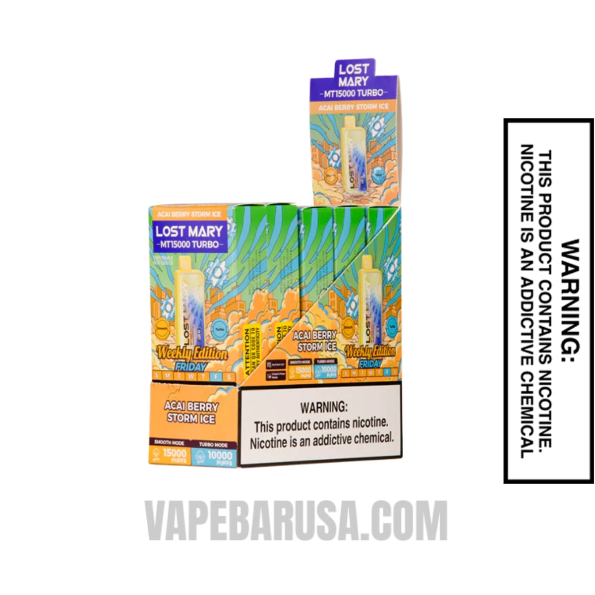 Acai Berry Strom Ice Lost Mary MT15000 Turbo Vape (Friday) With Bundle Pack