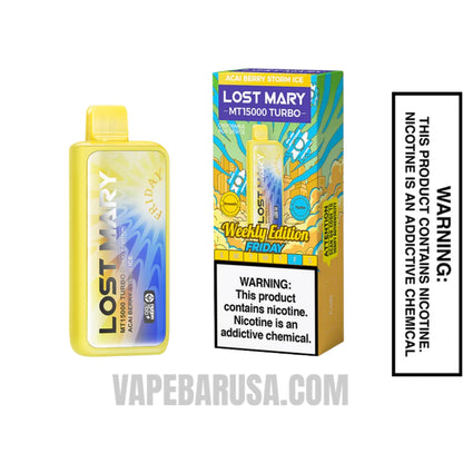 Acai Berry Strom Ice Lost Mary MT15000 Turbo Vape (Friday) With Package Box