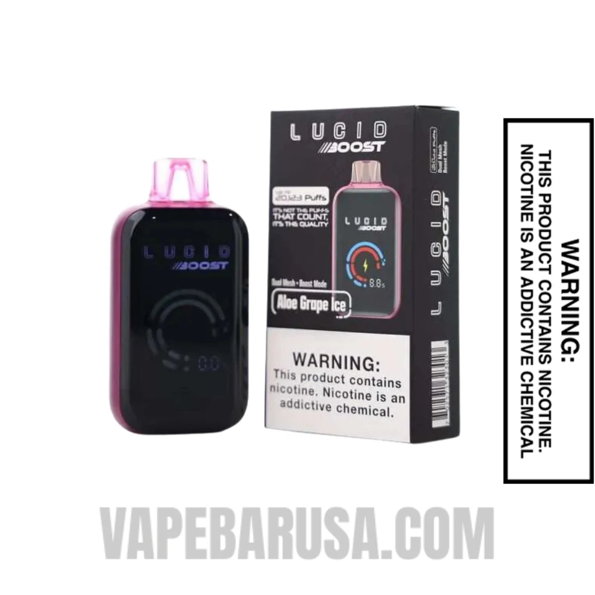 Aloe Grape Ice Lucid Boost 20123 Disposable Vape With Package Box 