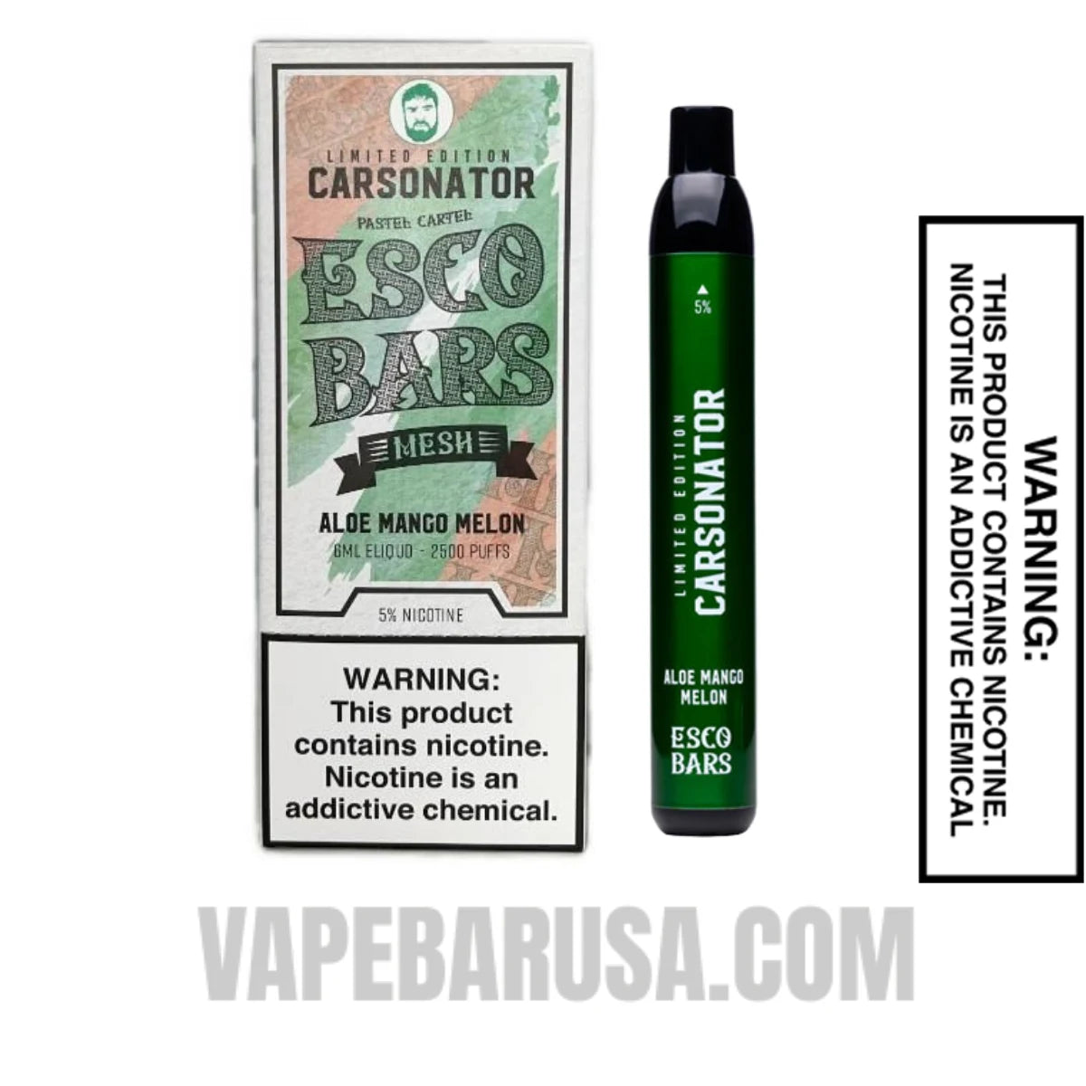 Aloe Mango Melon Esco Bar 2500 Puffs Disposable Vape With Package Box