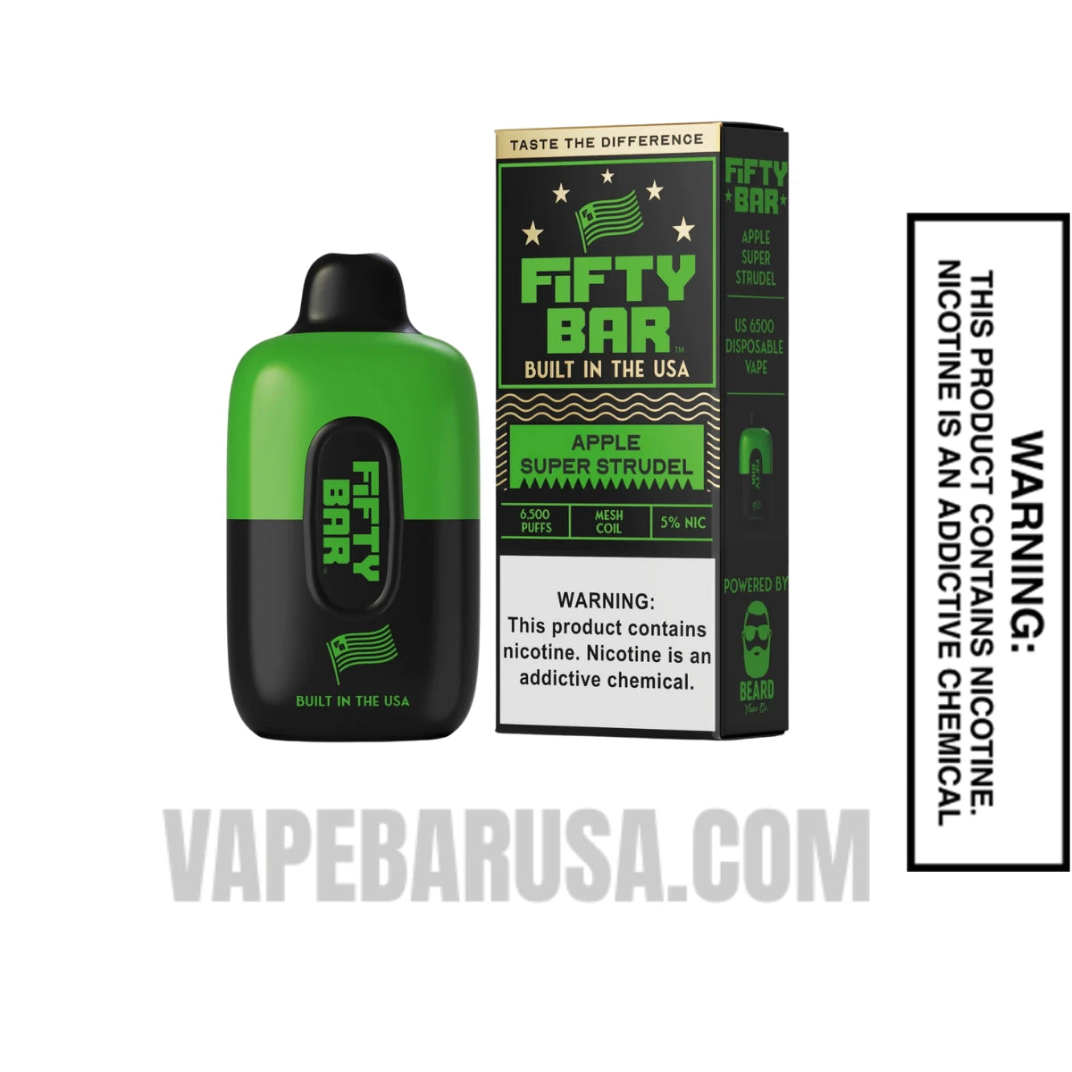 Apple Super Strudel Fifty Bar Disposable Vape 6500 Puffs With Package Box