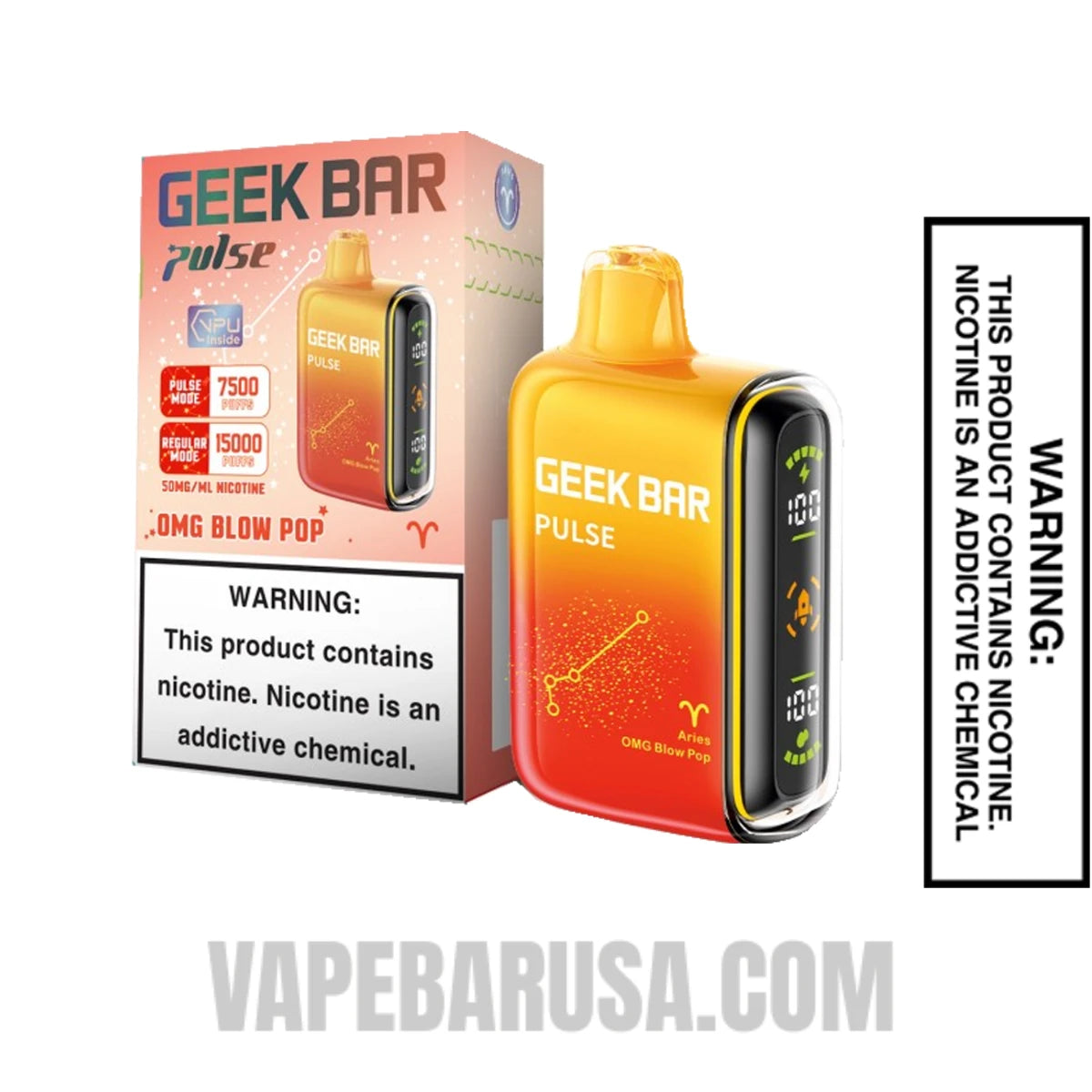 Aries OMG Blow Pop Geek Bar Pulse Vape With Package Box