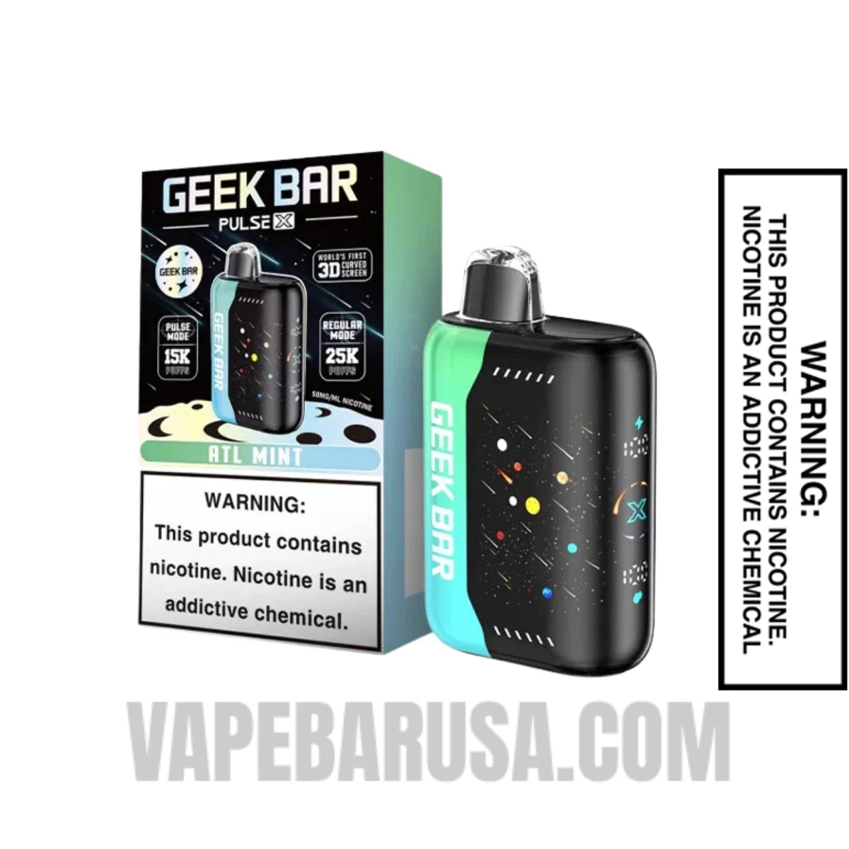 ATL Mint Geek Bar Pulse X 25K Disposable Vape With Package Box