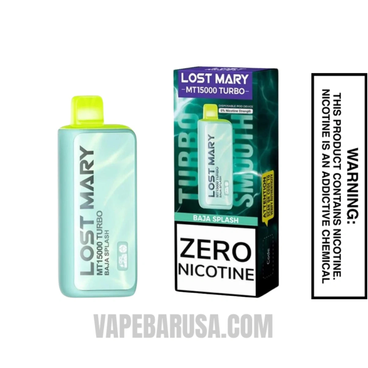 Baja Splash Lost Mary MT15000 Turbo Vape - 0% Nic With Package Box