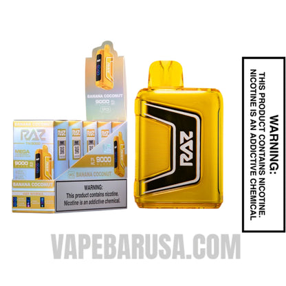 Banana Coconut RAZ TN9000 Disposable Vape With Bundle Pack
