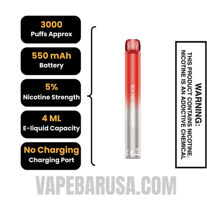 Banana Ice Voom Mesh 3000 Puffs Disposable Vape Specifications