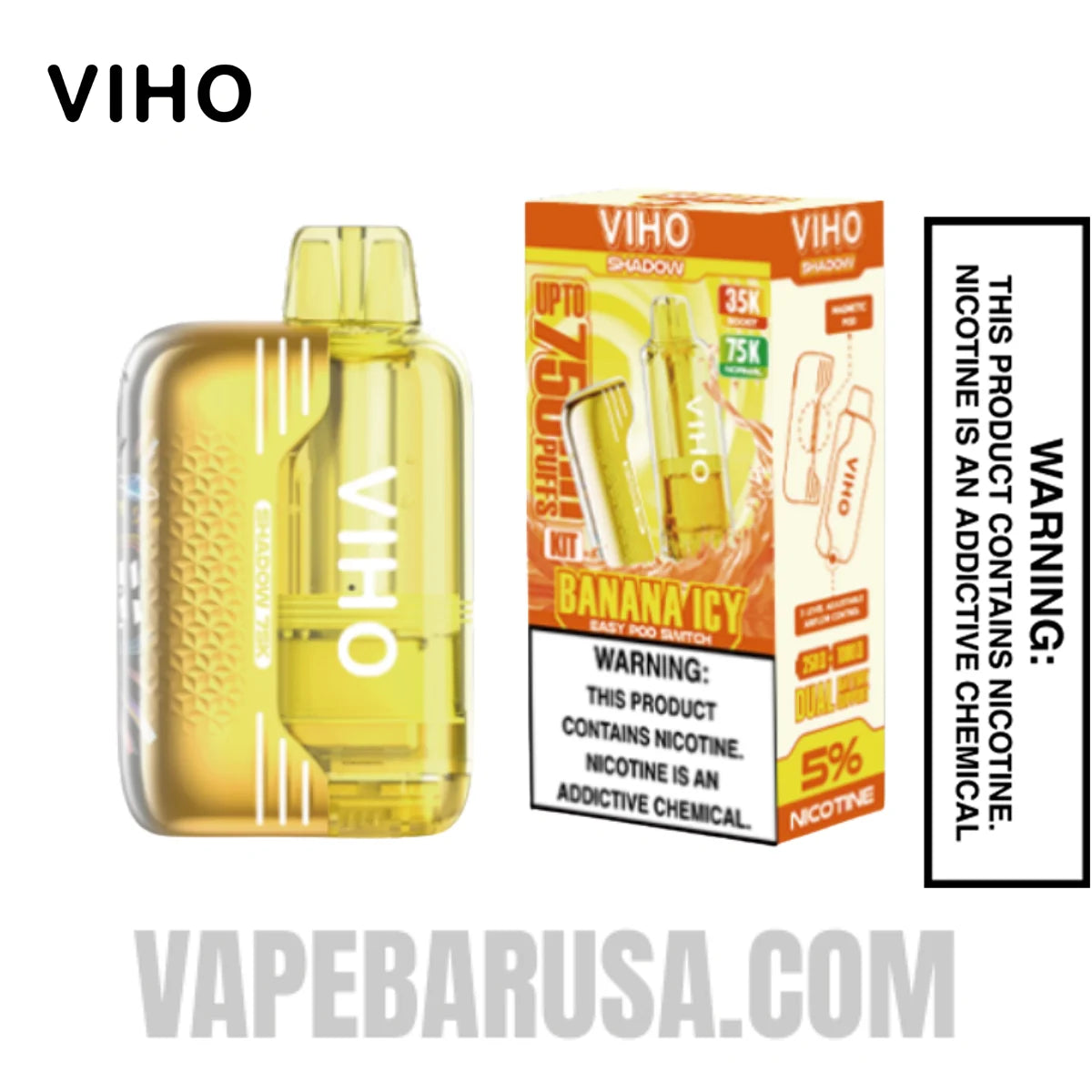 Banana Icy VIHO Shadow 75K Vape Kit With Package Box