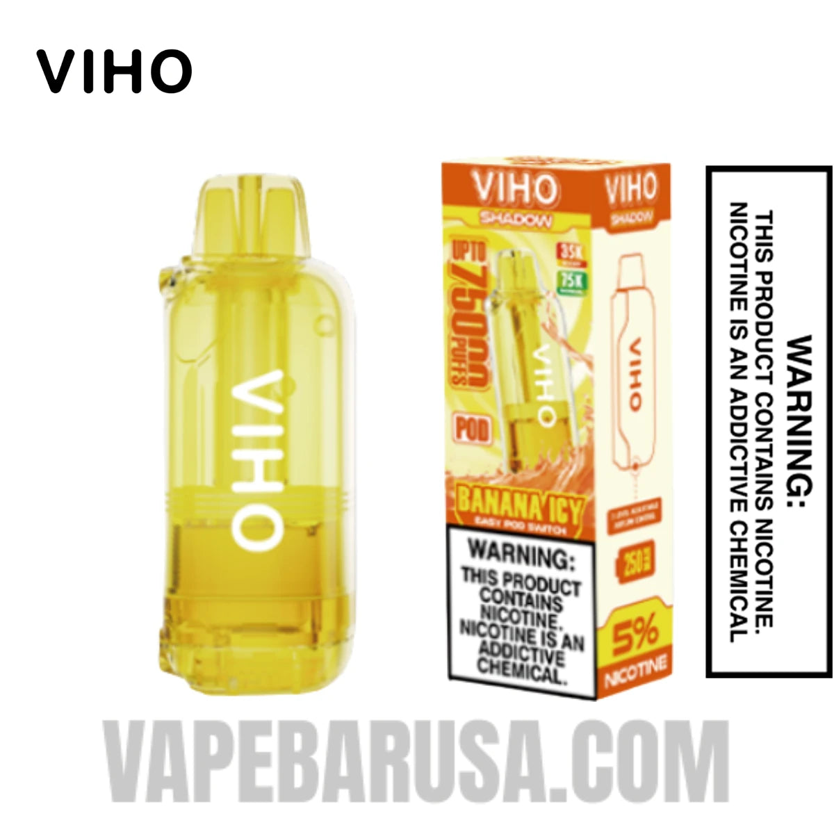 Banana Icy VIHO Shadow 75K Vape Pod With Package Box
