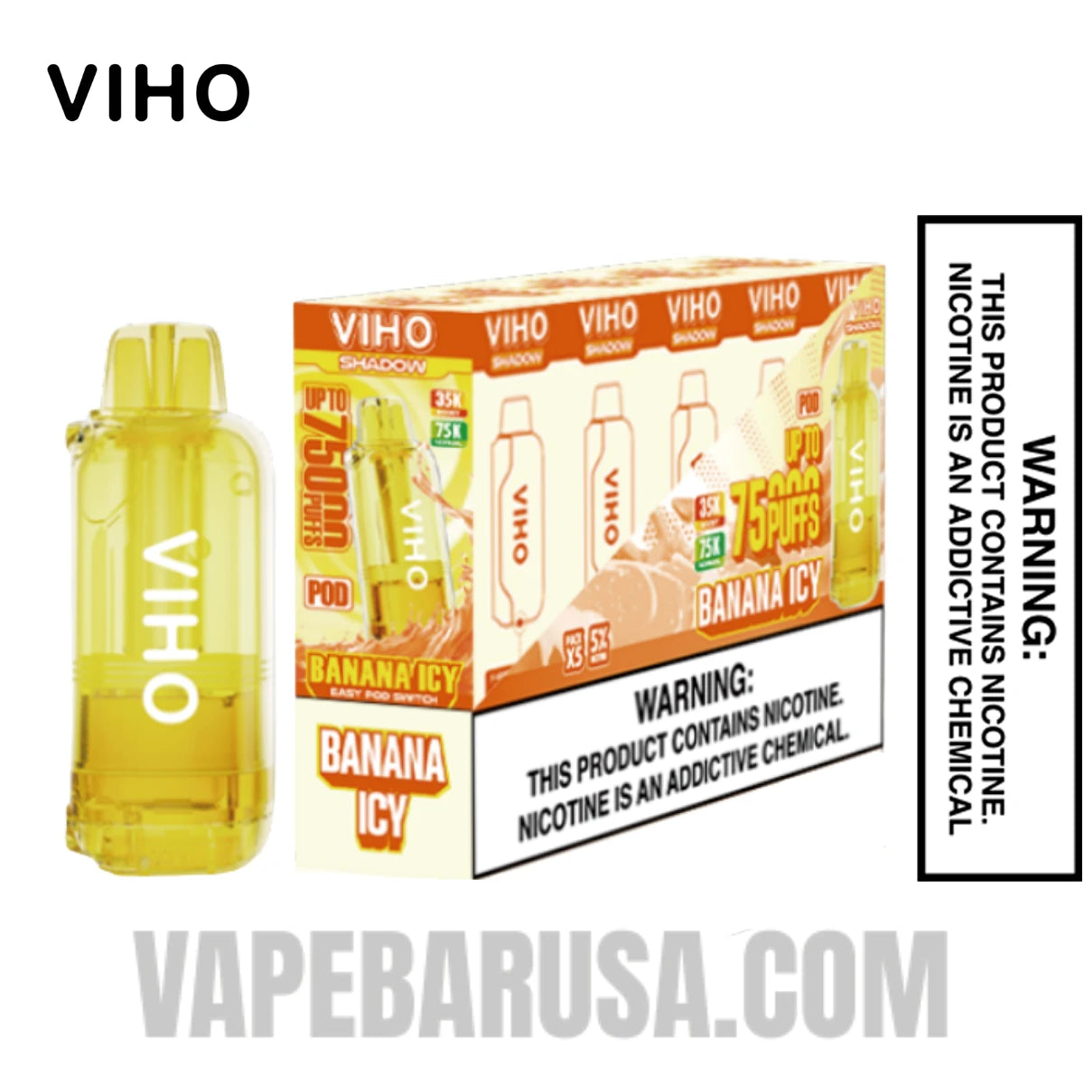 Banana Icy VIHO Shadow 75K Vape Pod With Bundle Pack