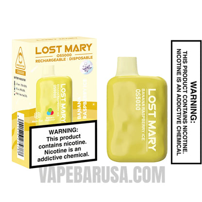 Banana Raspberry Ice Lost Mary OS5000 Disposable Vape With Package Box