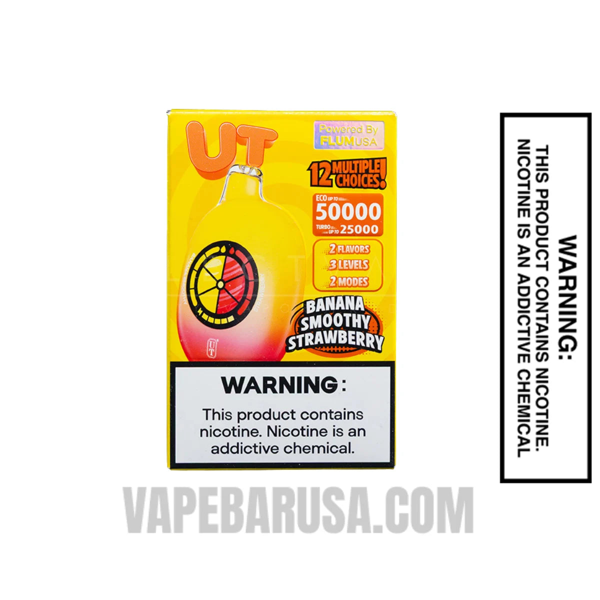 Banana Smoothy/Strawberry Flum UT Bar 50K Disposable Vape With Package Box