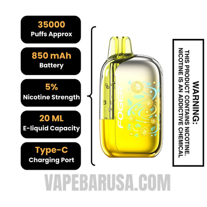 Banana Taffy Freeze Foger Bit 35K Disposable Vape specifications