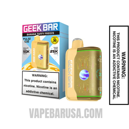 Banana Taffy Freeze Geek Bar Pulse X2 Disposable Vape With Package Box