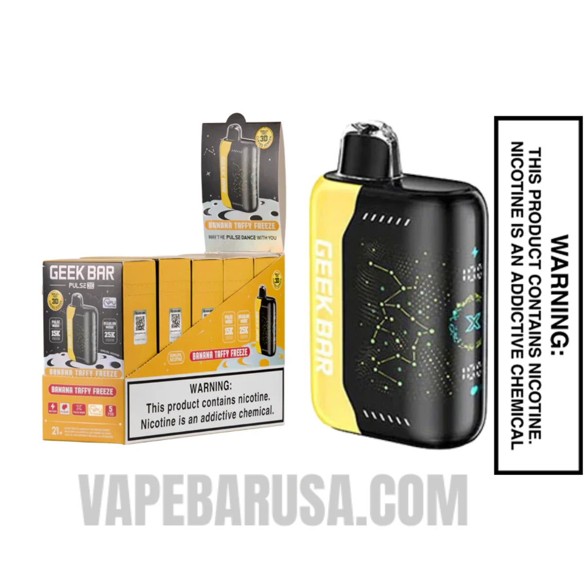 Banana Taffy Freeze Geek Bar Pulse X Disposable Vape with Bundle Pack