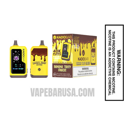 Banana Taffy Freeze Kado Bar NI40K Ice-Nic Control Disposable Vape With Bundle Pack