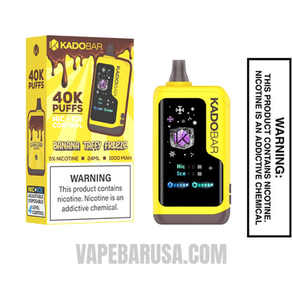 Banana Taffy Freeze Kado Bar NI40K Ice-Nic Control Disposable Vape With Package Box