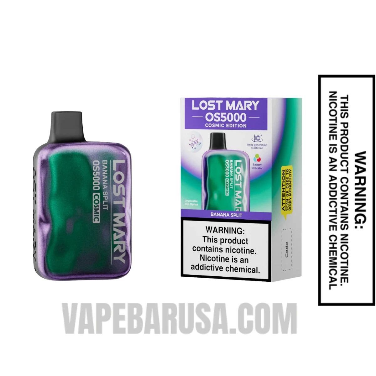 Banana Split Lost Mary OS5000 Cosmic Edition Vape With Package Box