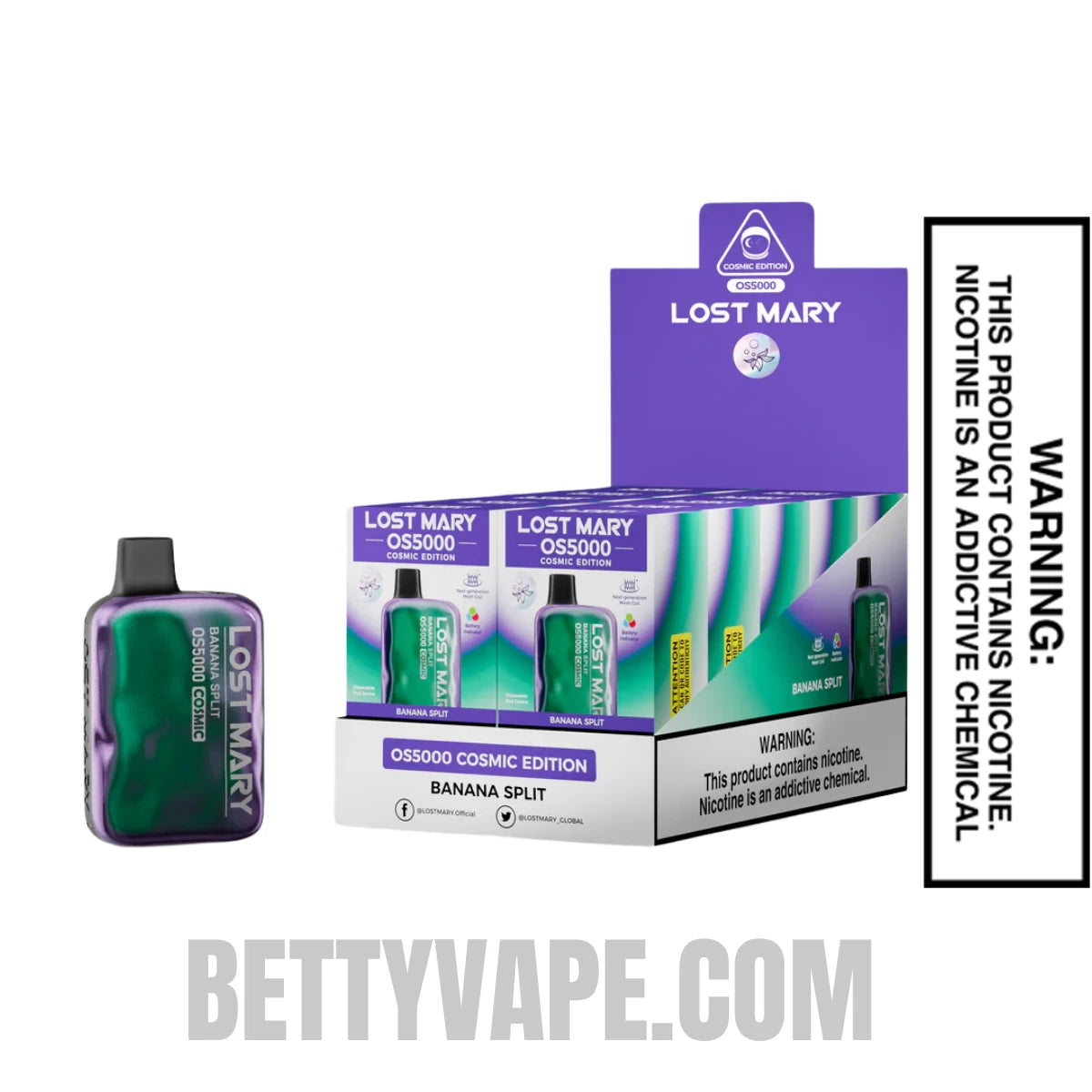 Banana Split Lost Mary OS5000 Cosmic Edition Vape With Bundle Pack