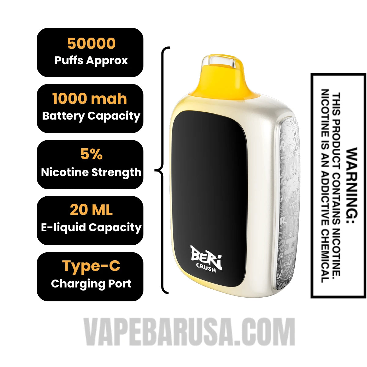 Banana Taffy Beri Crush 50K Disposable Vape Specifications