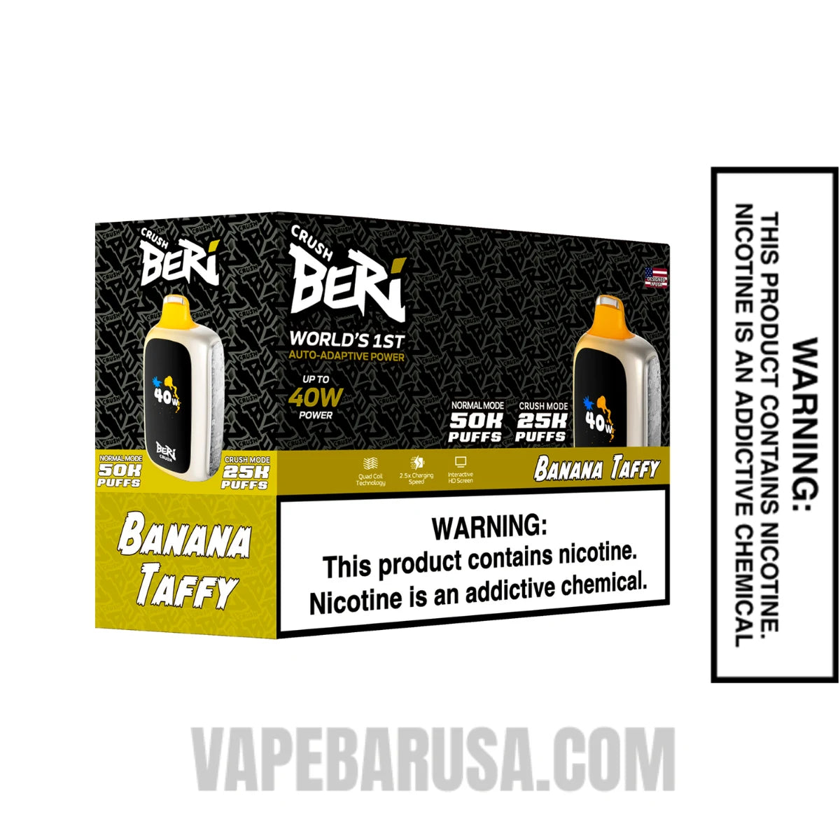 Banana Taffy Beri Crush 50K Disposable Vape With Bundle Box 