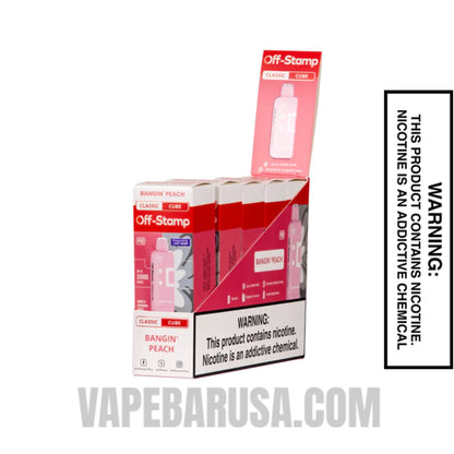 Bangin Peach Off Stamp Classic Cube 25K Disposable Pod With Bundle Box