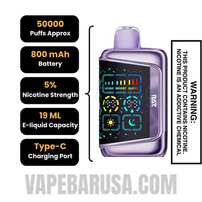 Bangin Sour Berries RAZ RX50K Disposable Vape Specifications