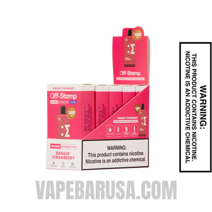Bangin Strawberry Off Stamp SW16000 Disposable Pod With Bundle Pack