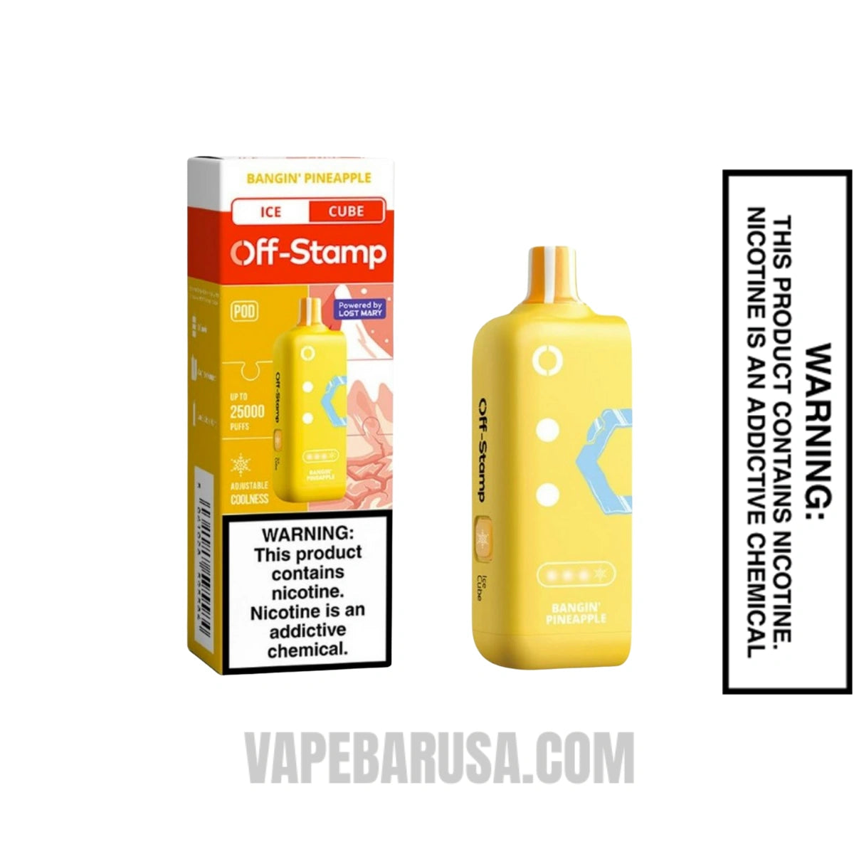 Bangin' Pineapple Off Stamp Ice Cube 25K Disposable Pod With Package Box