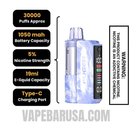 Berry Bliss Foger Switch Pro 30K Disposable Vape Kit Specifications