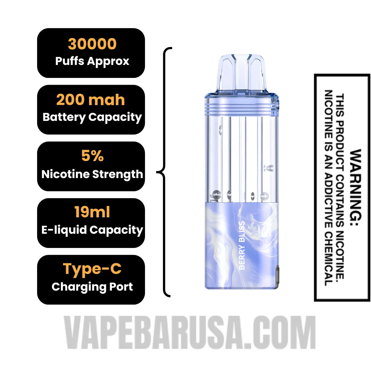 Berry Bliss Foger Switch Pro 30K Disposable Vape Pod Specifications