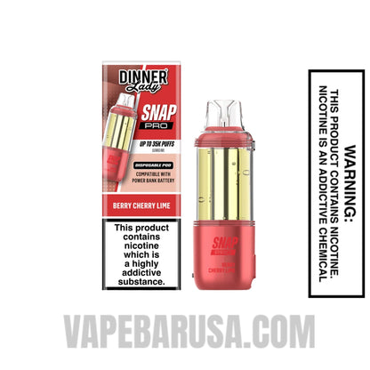 Berry Cherry Lime Dinner Lady Snap Pro 35K Disposable Vape Pod With Package Box