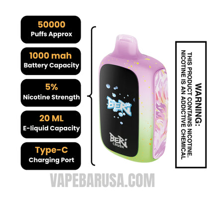 Berry Peach Gush Beri Crush 50K Disposable Vape Specifications