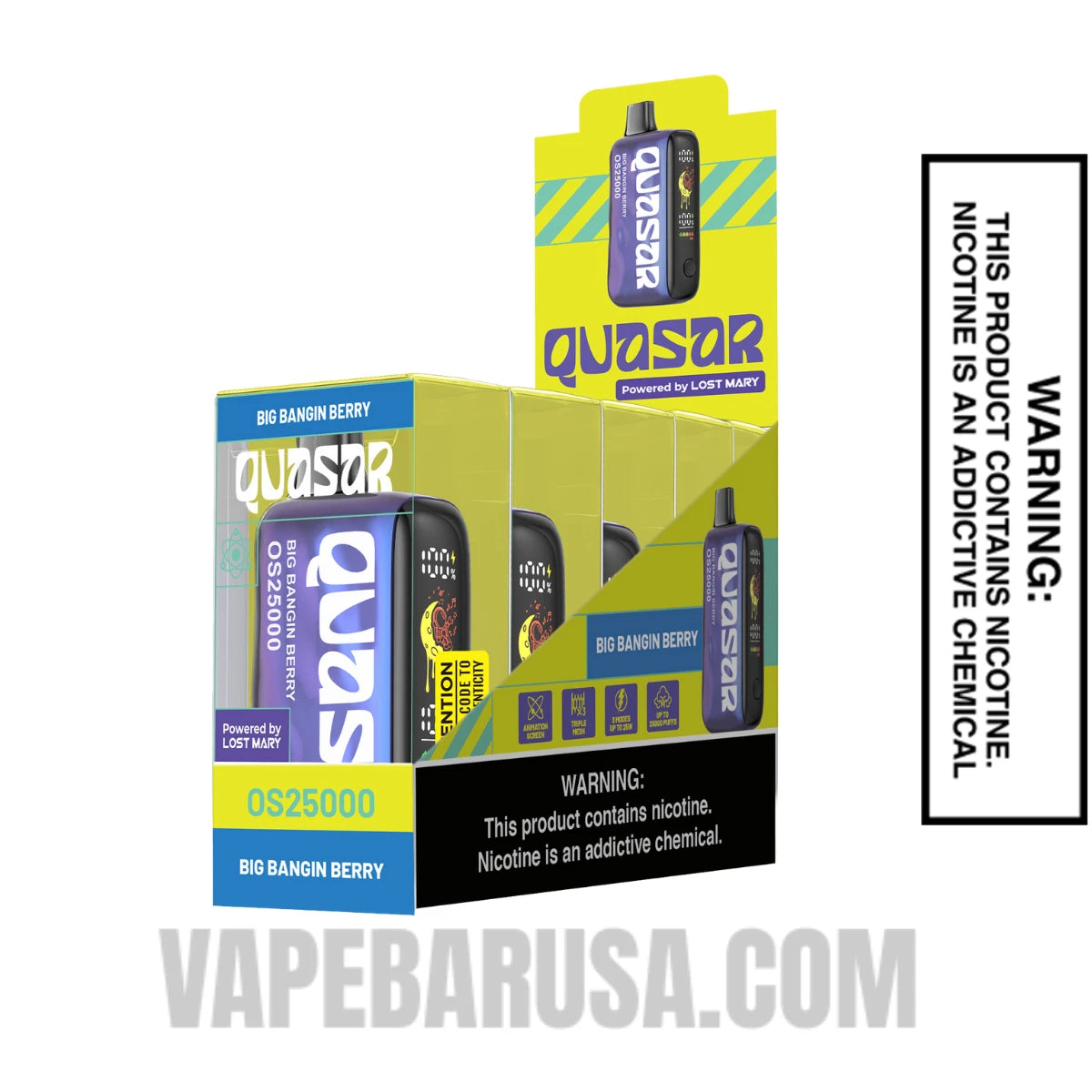 Big Bangin Berry Lost Mary Quasar OS25000 Disposable Vape With Bundle Pack