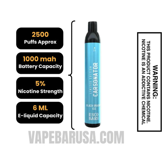 Black Dragon Ice Esco Bars 2500 Puffs Disposable Vape