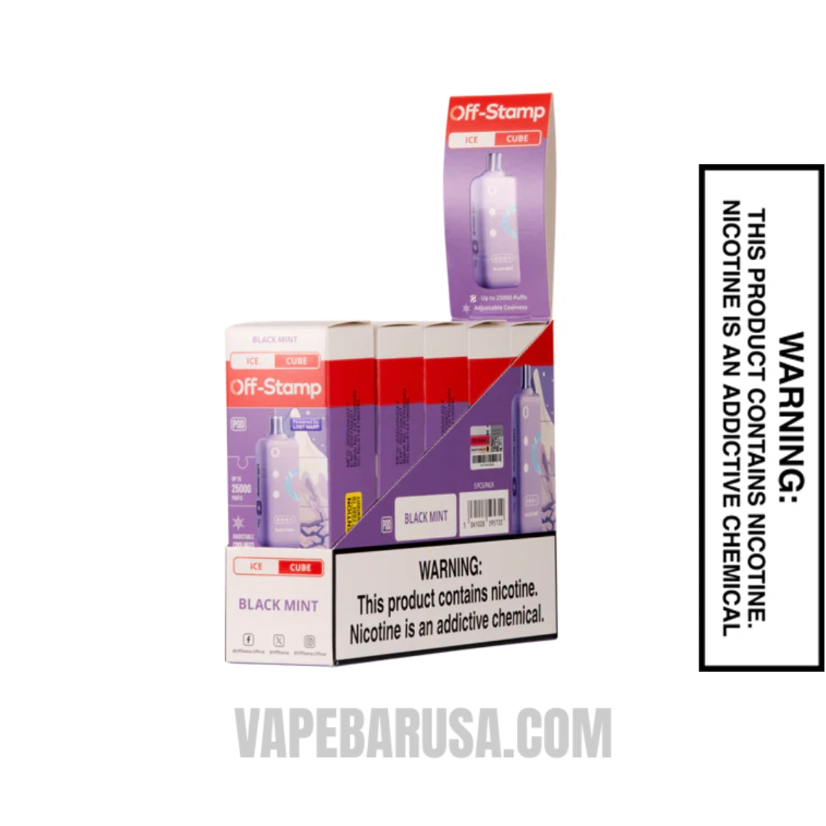Black Mint Off Stamp Ice Cube 25K Disposable Pod With Bundle Box