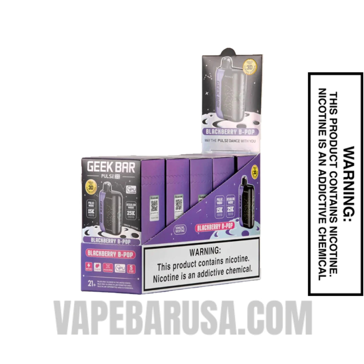 Blackberry B-Pop Geek Bar Pulse X 25K Disposable Vape with Bundle Pack