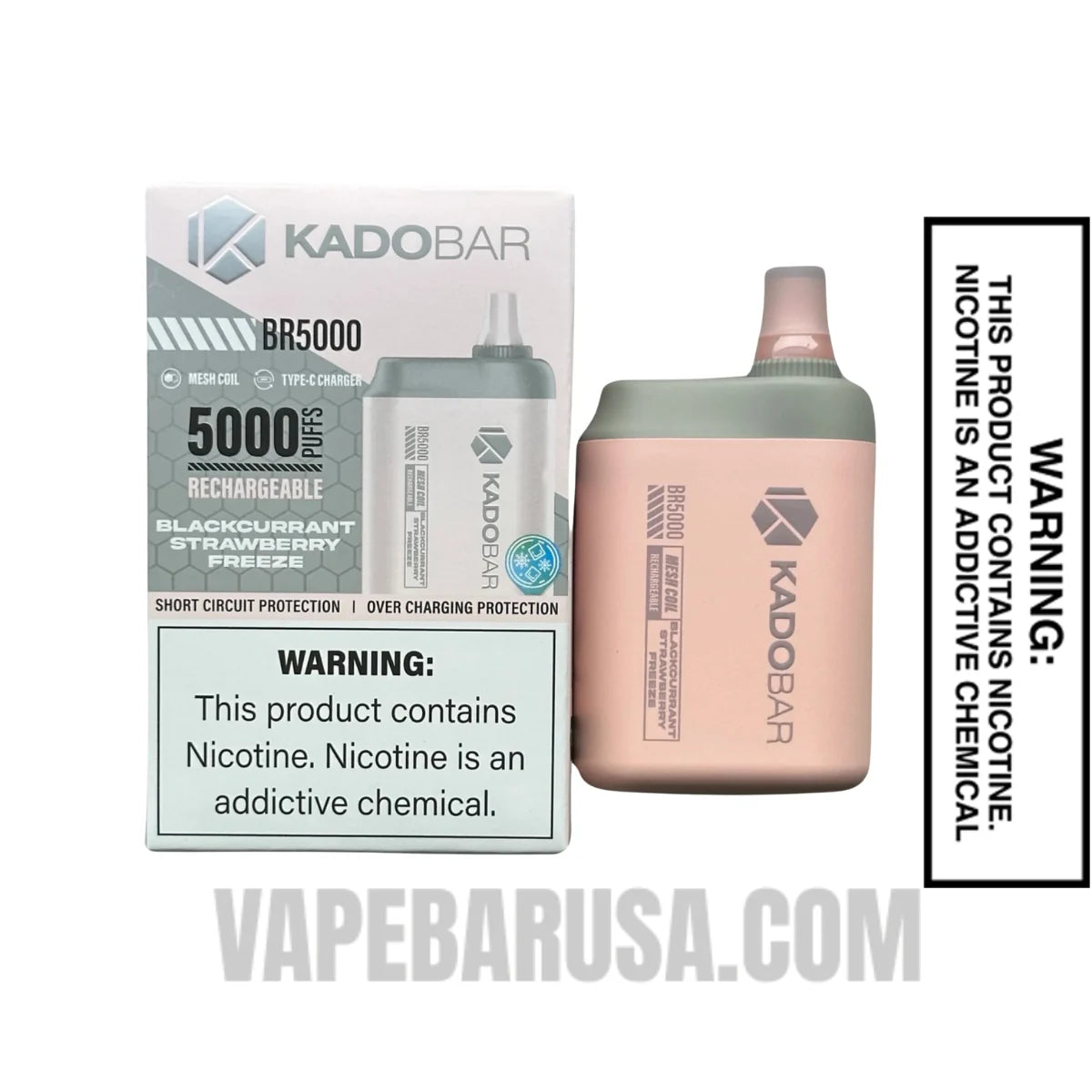 Blackcurrant Strawberry Freeze Kado Bar BR5000 Disposable Vape With Package Box 