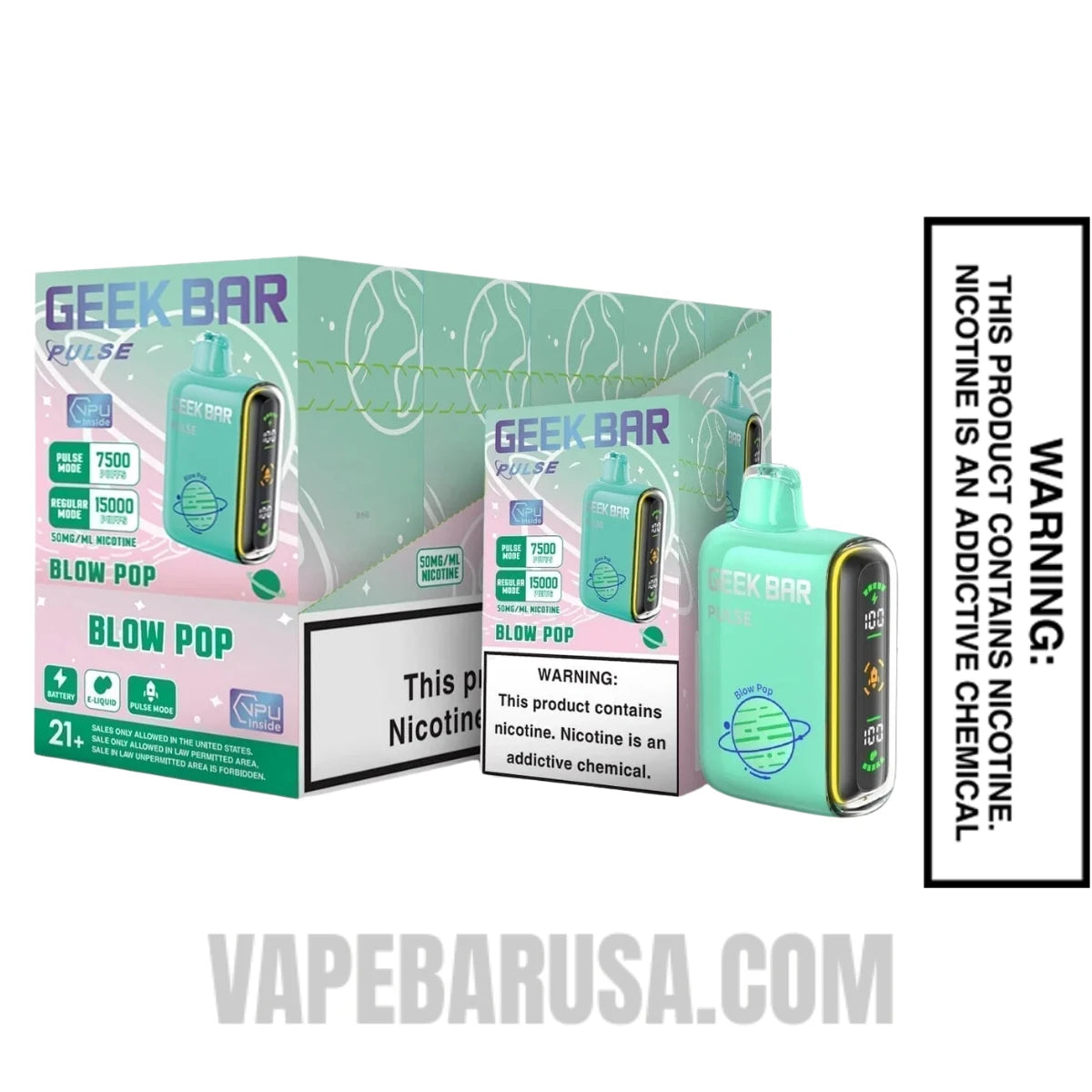 Blow Pop Geek Bar Pulse Disposable Vape With Bundle Pack