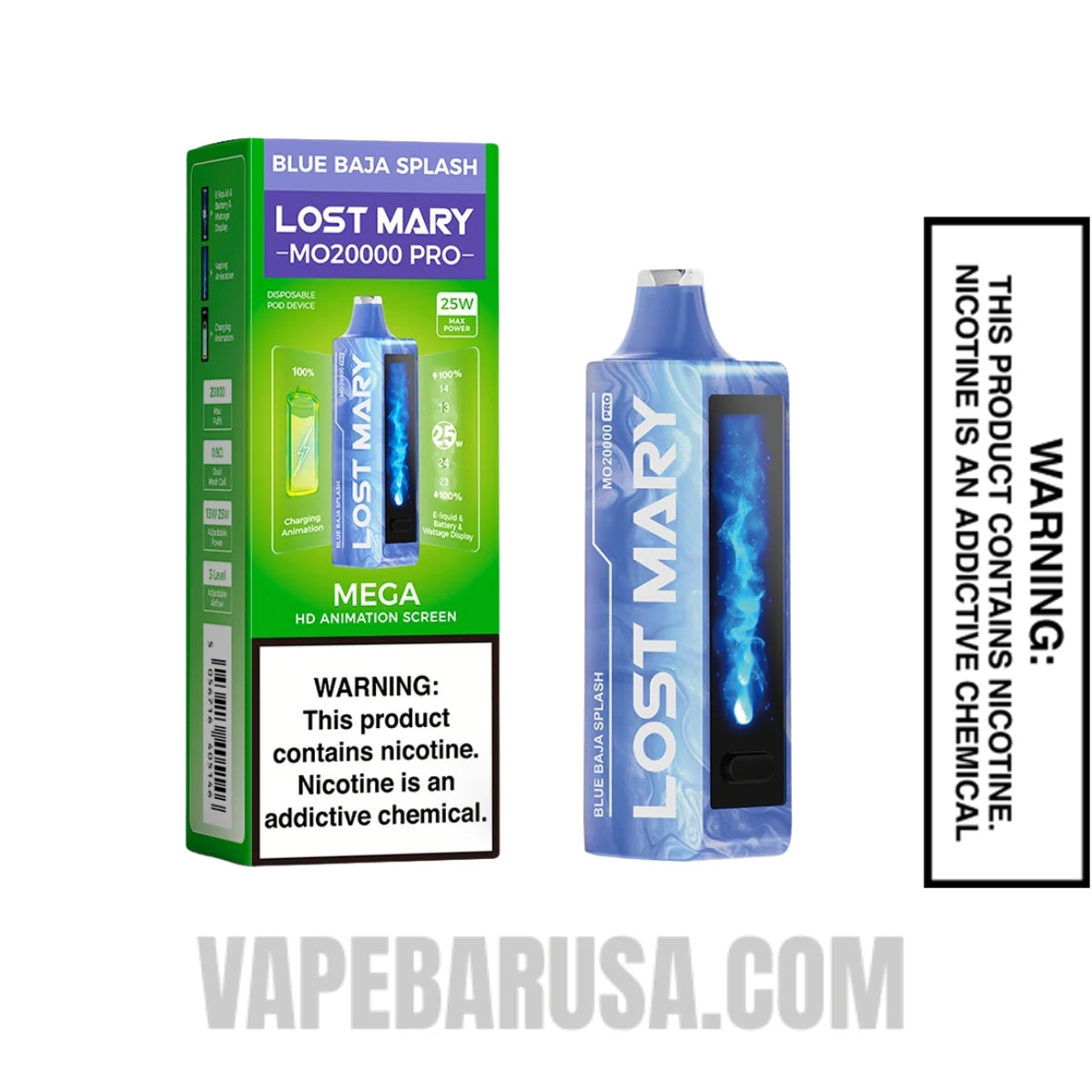Blue Baja Splash Lost Mary MO20000 Disposable Vape With Package Box