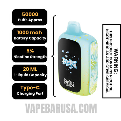 Blue Coconut Beri Crush 50K Disposable Vape Specifications