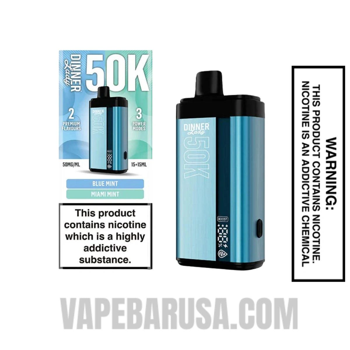 Blue Mint x Miami Mint Dinner Lady 50K Disposable Vape With Package Box